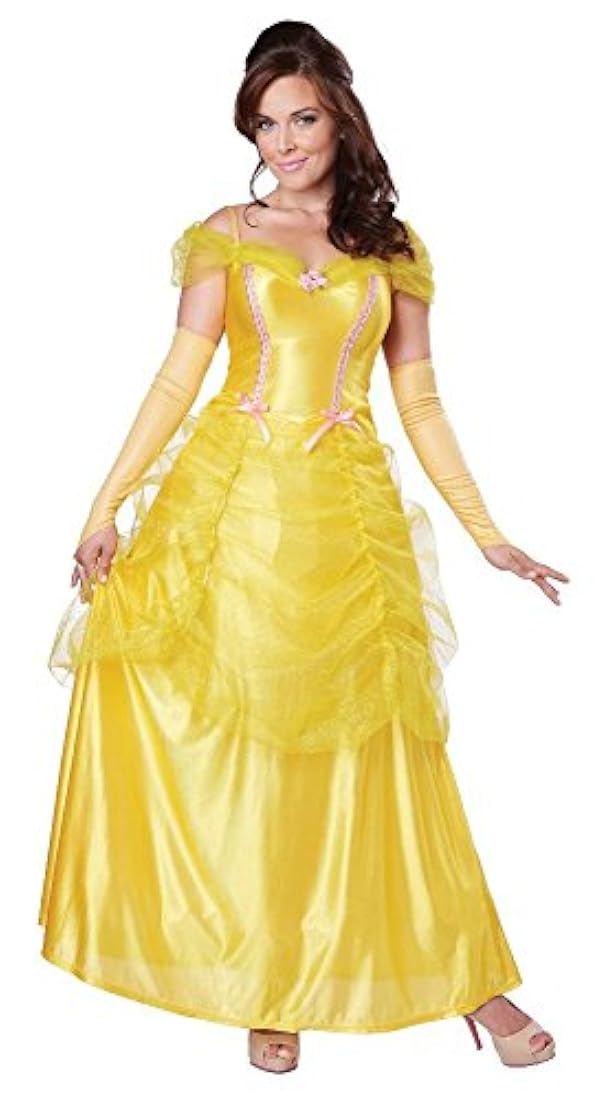 Vestido largo de Bella princesa de cuento de hadas clásico