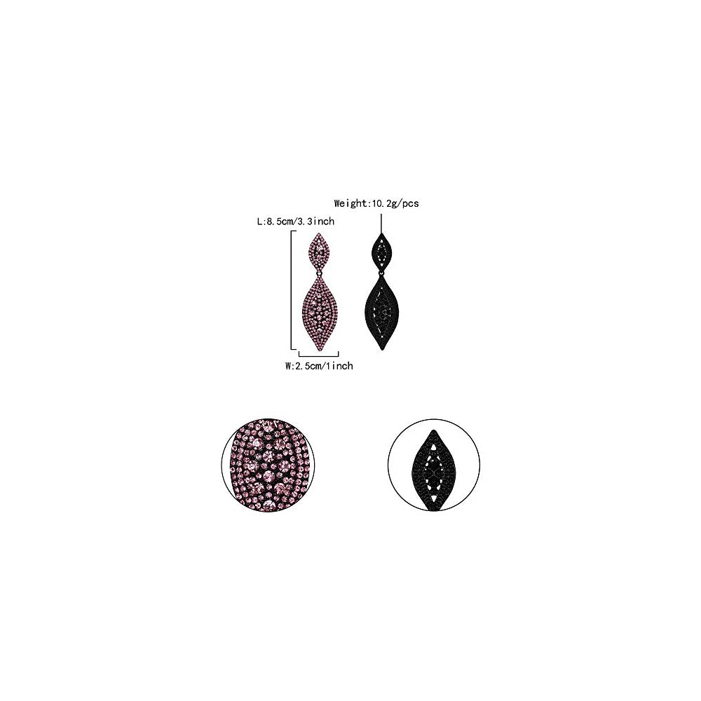 Aretes Flyonce colgantes de 2 hojas con cristales para mujer
