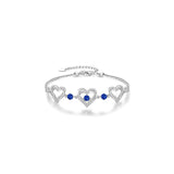Pulseras de plata fina con colgante de corazón justable