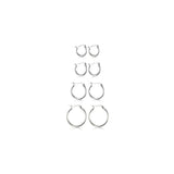 Aretes de argollas de acero inoxidable para mujer