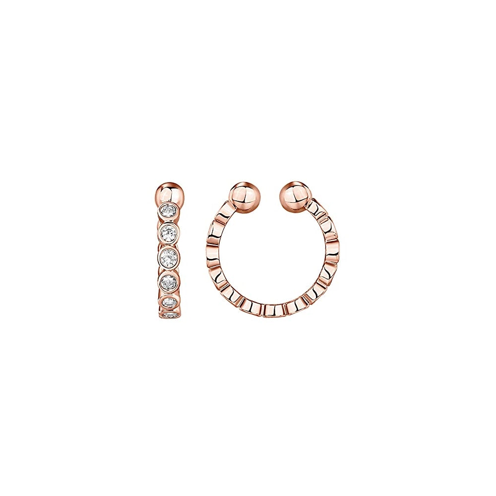 Aretes a presión de plata chapados en oro  para mujer