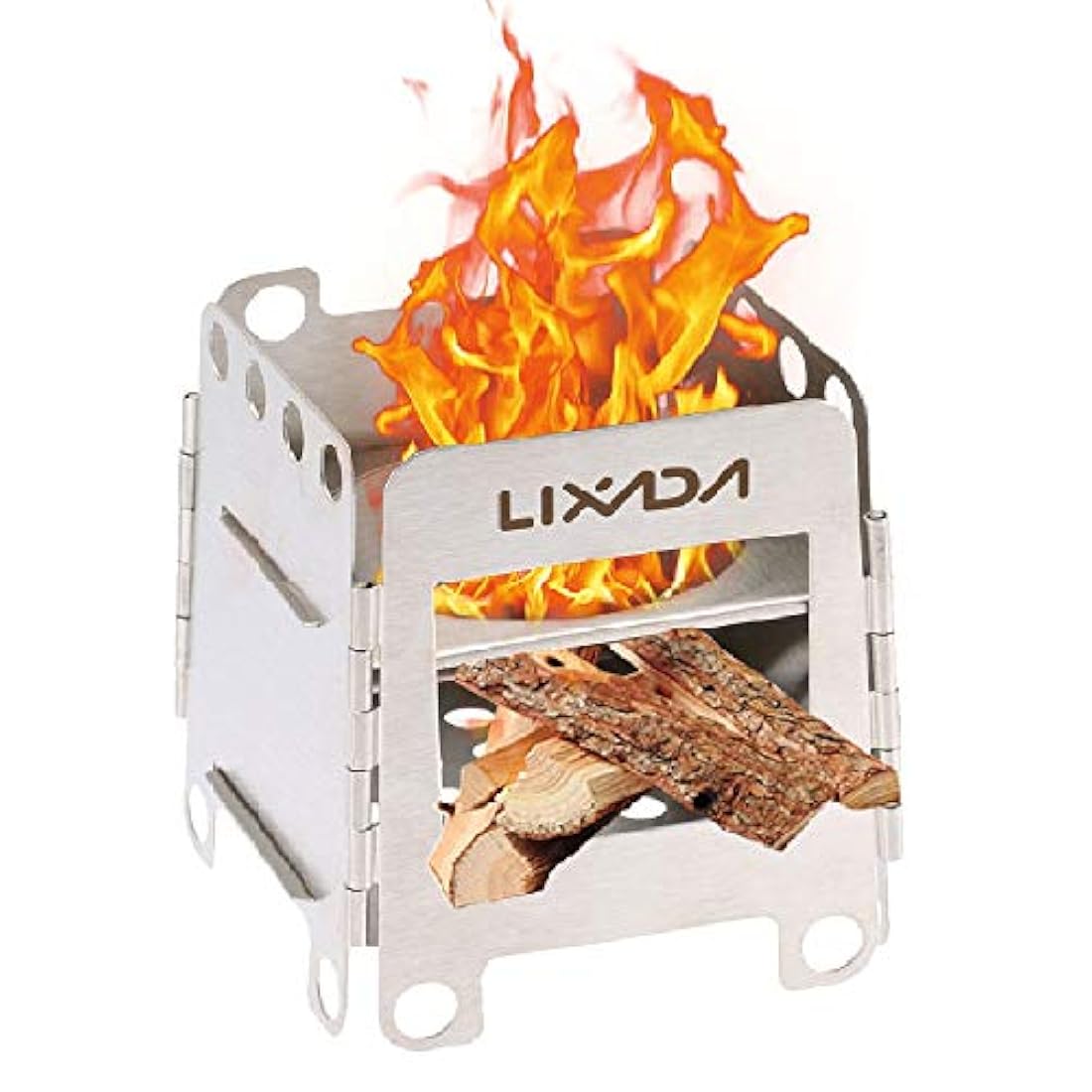 Lixada. Estufa de leña portable de acero inoxidable,plegable