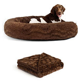 Best Friends by Sheri Cama original para perros y gatos con forma de dona, en piel sintética o de lujo, lavable a máquina, cojín alto, varios tamaños S-XL