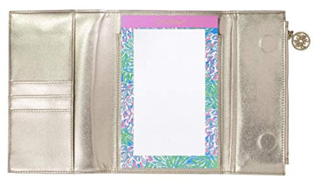 Cartera de piel vegana color dorado. Marca Lifeguard Press
