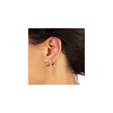 Aretes de plata de aro 3 pares para mujer
