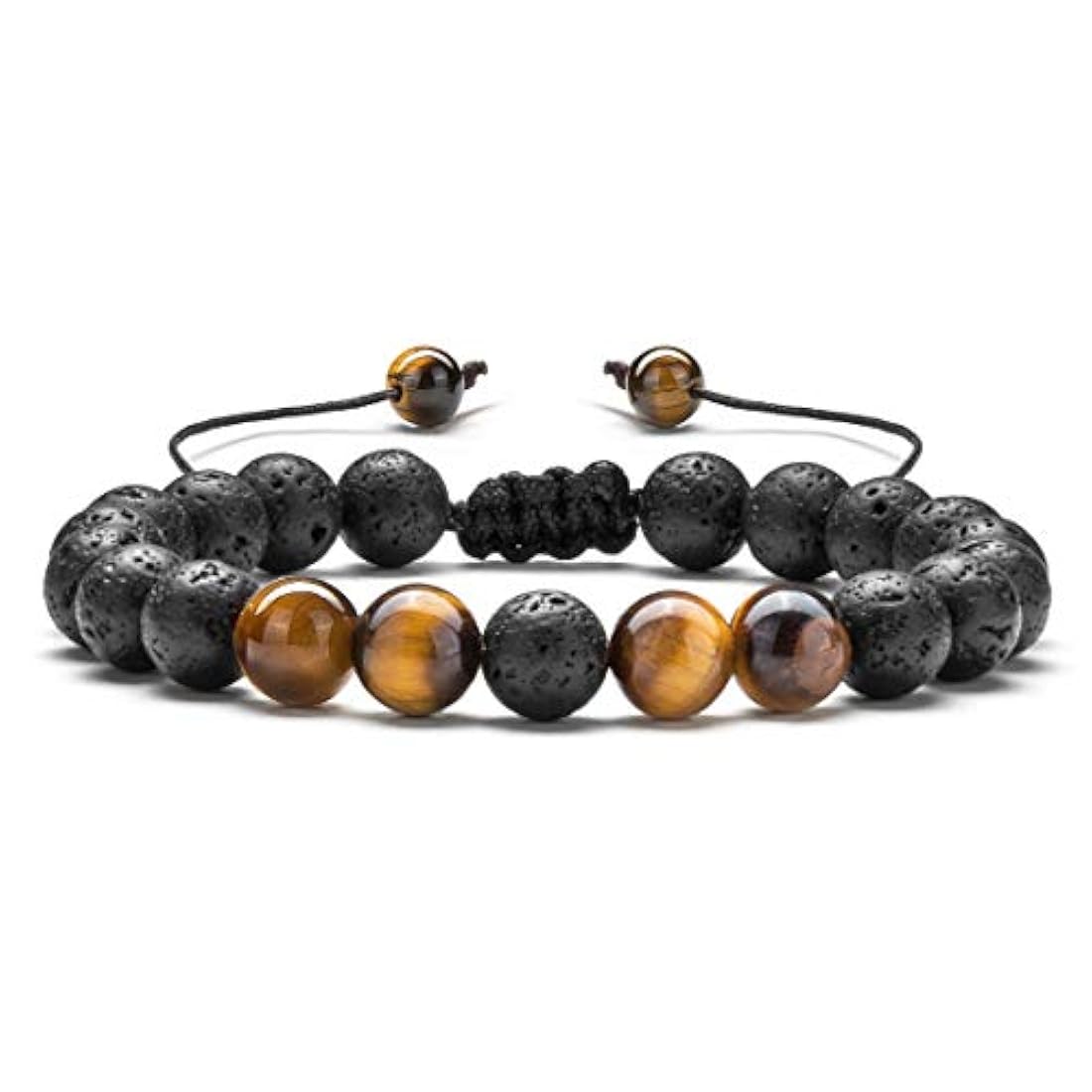 Pulsera Cuerda trenzada Piedra natural (Ojo de tigre)