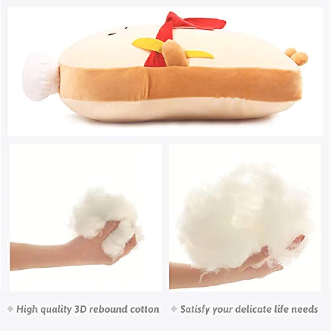 Peluche de pan con bufanda roja