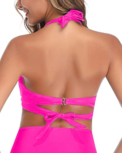 Parte superior de bikini, estilo halter retro con relleno