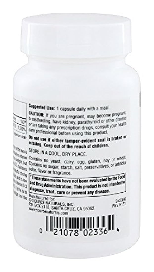 Vitamina D3 5000 IU Source Naturals, Inc. 60 caps