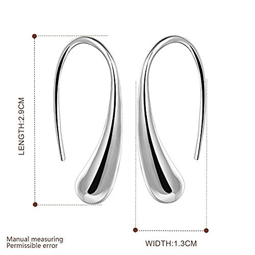 Pendientes colgantes de hilo de plata  blanco / 1 par