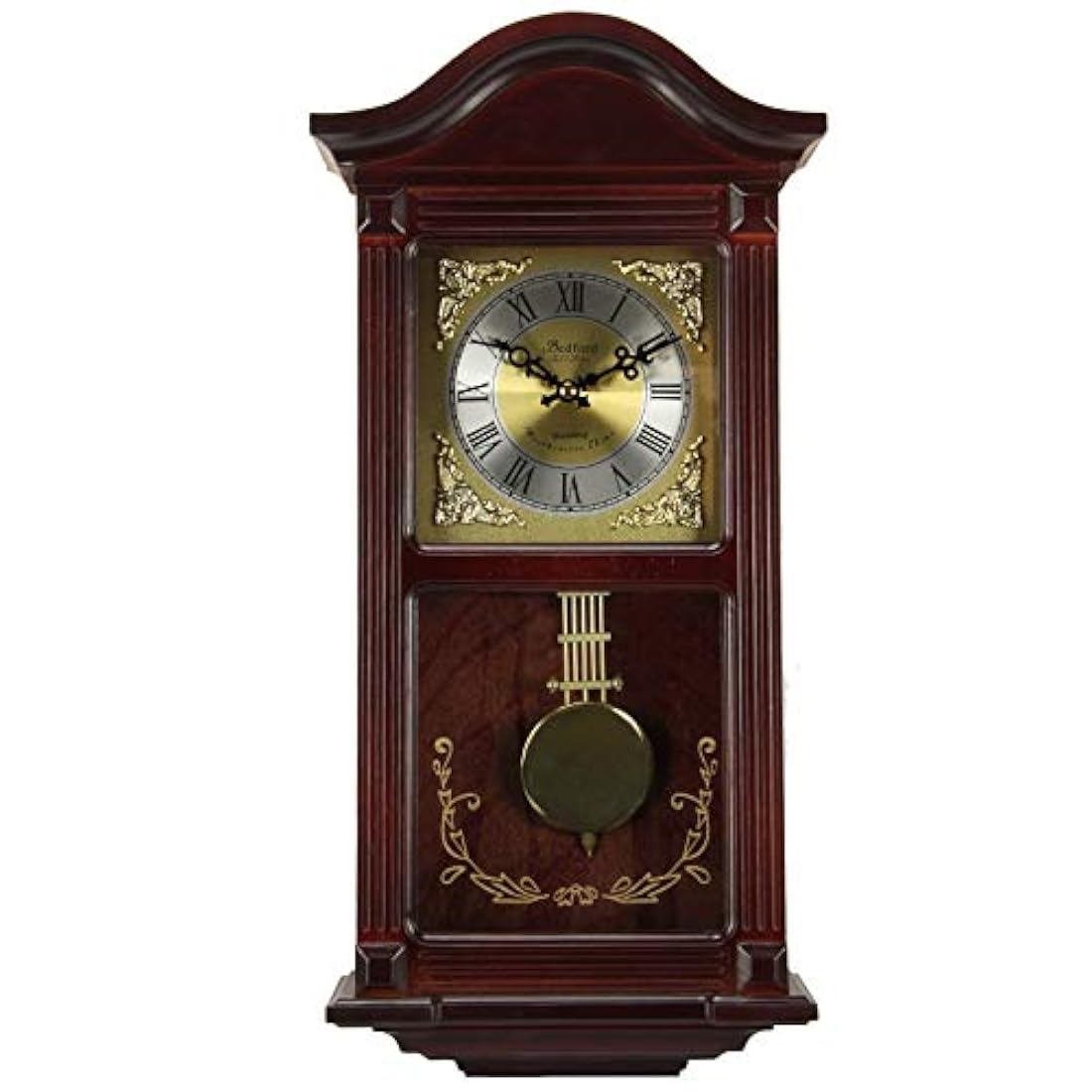 Reloj de pared 24 h 22 moldes de latón y madera de mohagano