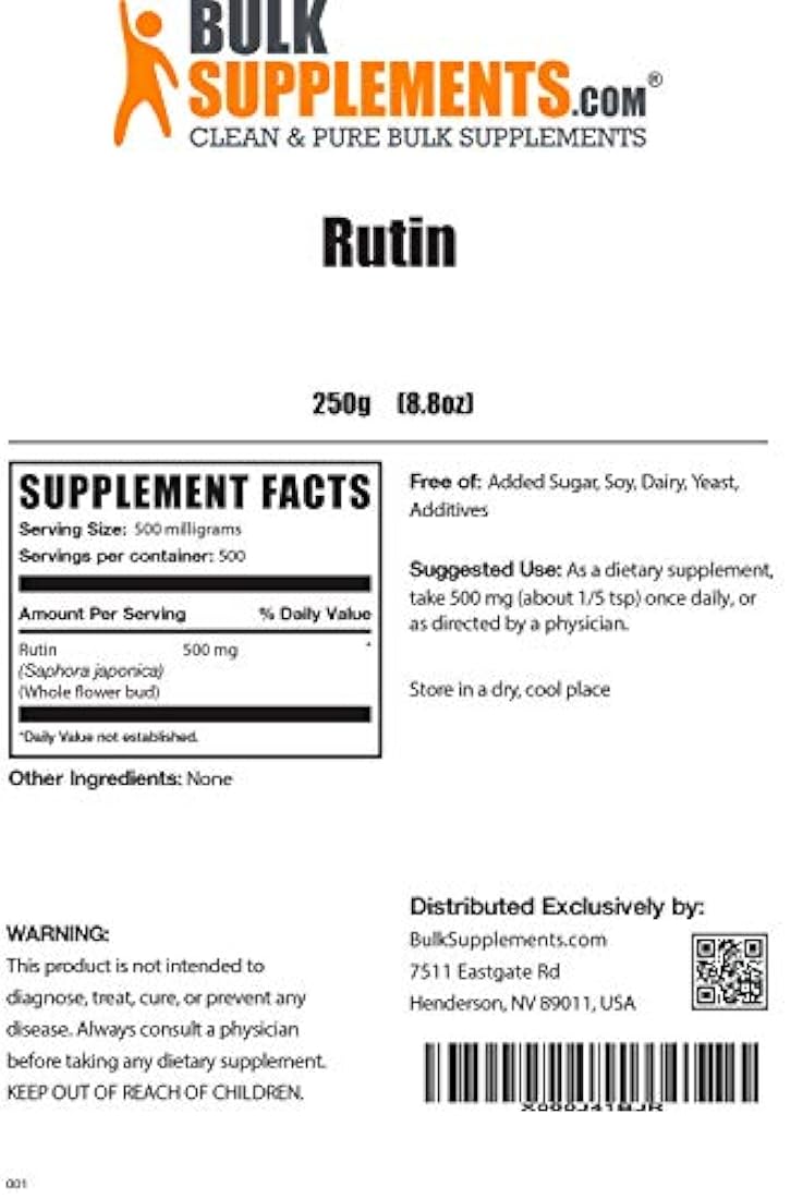 BulkSupplements Rutin en polvo, 1
