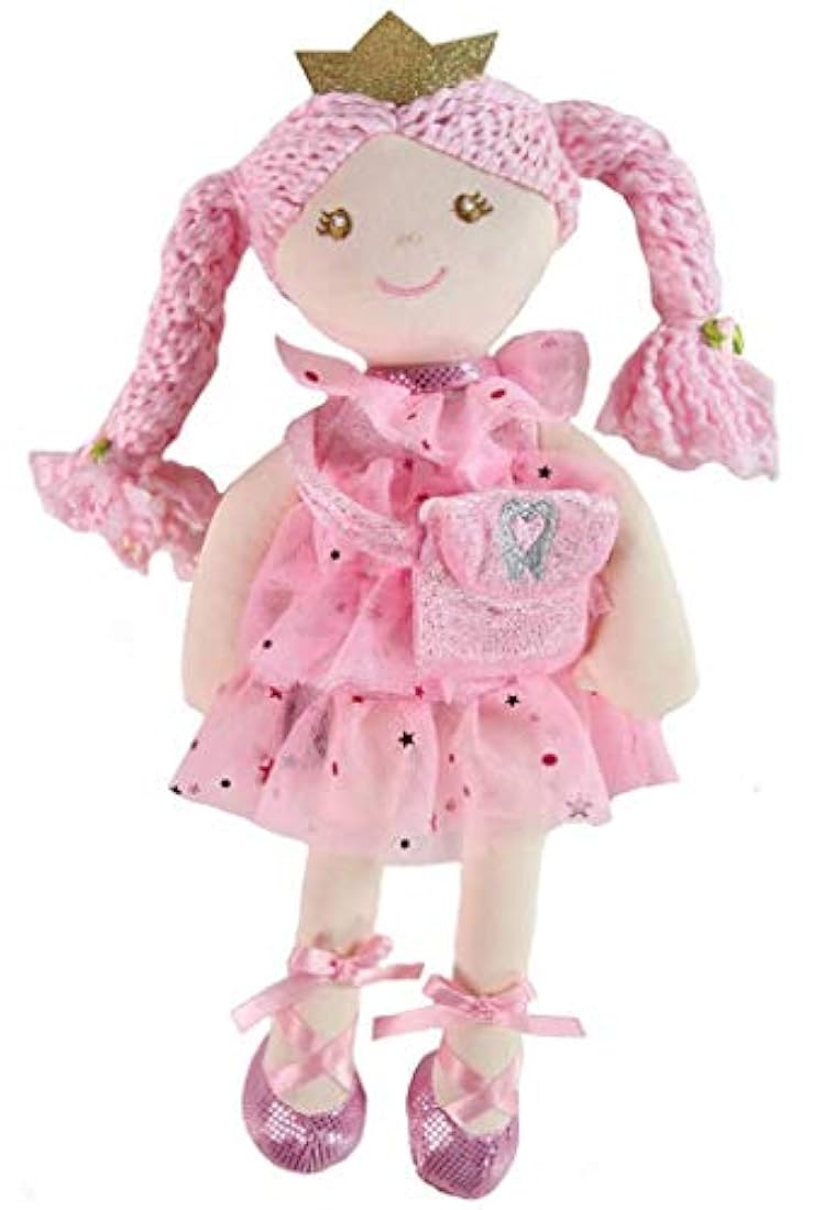Muñeca de peluche con diente de princesa rosa