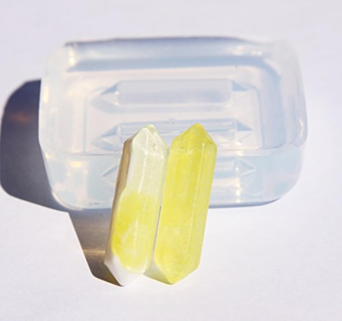 Claro silicona moldes, 2 Crystal Healing doble punto hexagonal de Chakras Varita Stick 31 x 8 mm. (3 – 11)