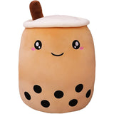 Peluche de almohada con forma de taza marrón