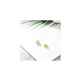 Aretes de plata de ley maciza chapada en oro amarillo