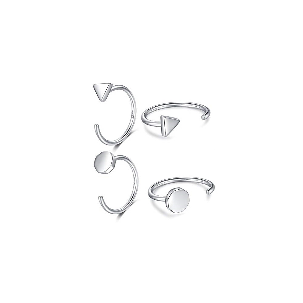 Aretes de aro de plata lpequeños para mujer