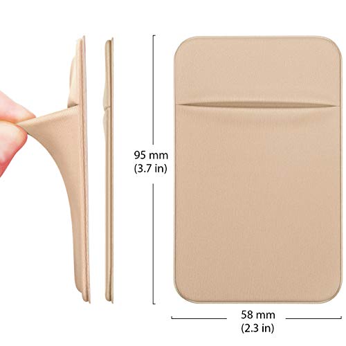 OBVIS Bolsillo autoadhesivo para teléfono celular, funda tipo cartera con adhesivo 3M RFID, tarjeta de crédito, tarjeta de crédito, ATM, tarjetero para iPhone Android dorado
