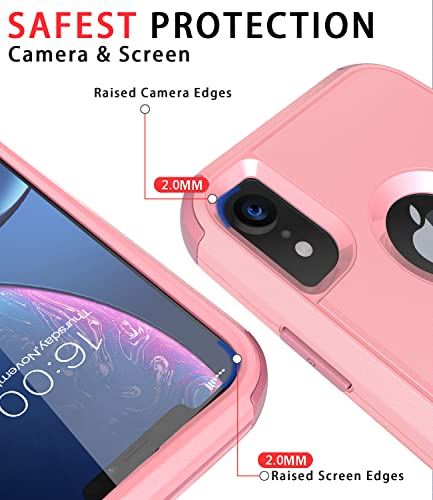Diverbox Funda para iPhone Xr [a prueba de golpes, a prueba de gotas] [a prueba de polvo], resistente funda de protección para Apple iPhone XR (rosa)
