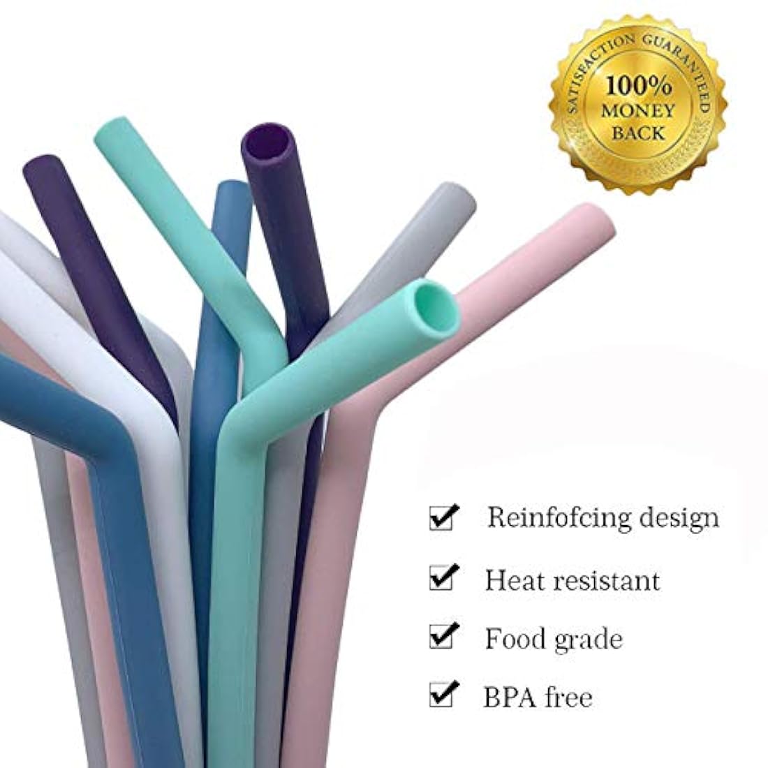 Juego de 12 pajitas de silicona para vasos de 30 oz y 20 oz