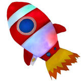 Cohete rojo de peluche con luz LED