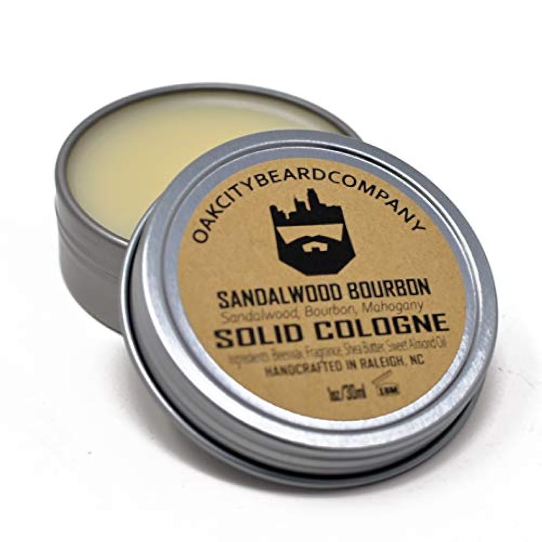 OakCityBeardCo. - Sandalwood Bourbon - Colonia sólida para hombre - 1 onza