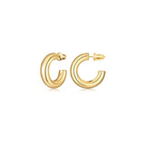 Aretes de aro de oro grueso para mujer chapados en oro