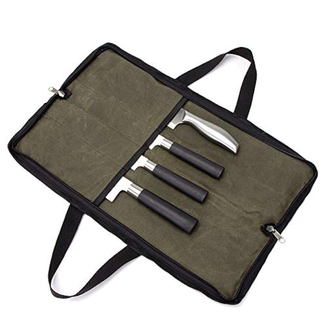 QEES Pro Chef's Knife Roll (4 ranuras), bolsa de lona