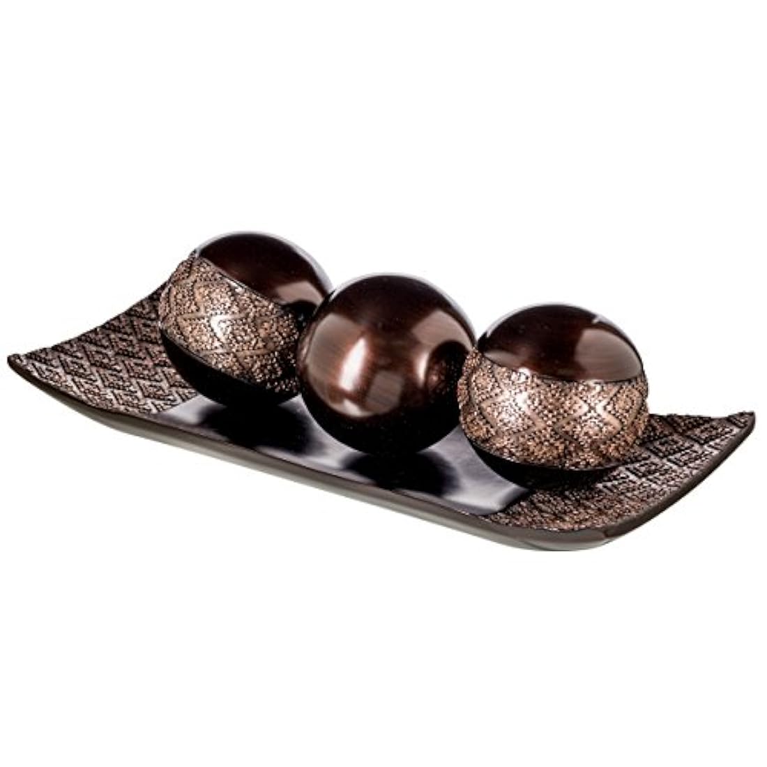 Juego de 3 bandejas y bolas de orbes para decoración