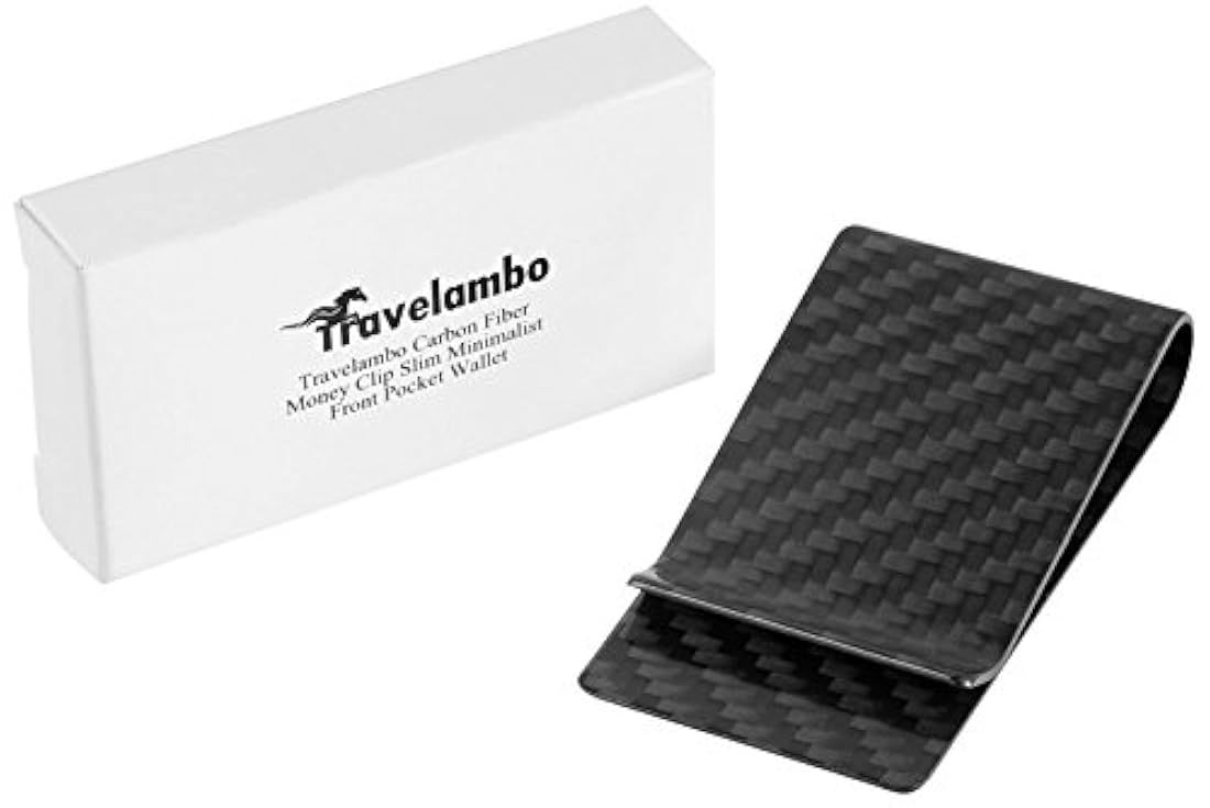 Travelambo - Monedero de fibra de carbono con clip frontal