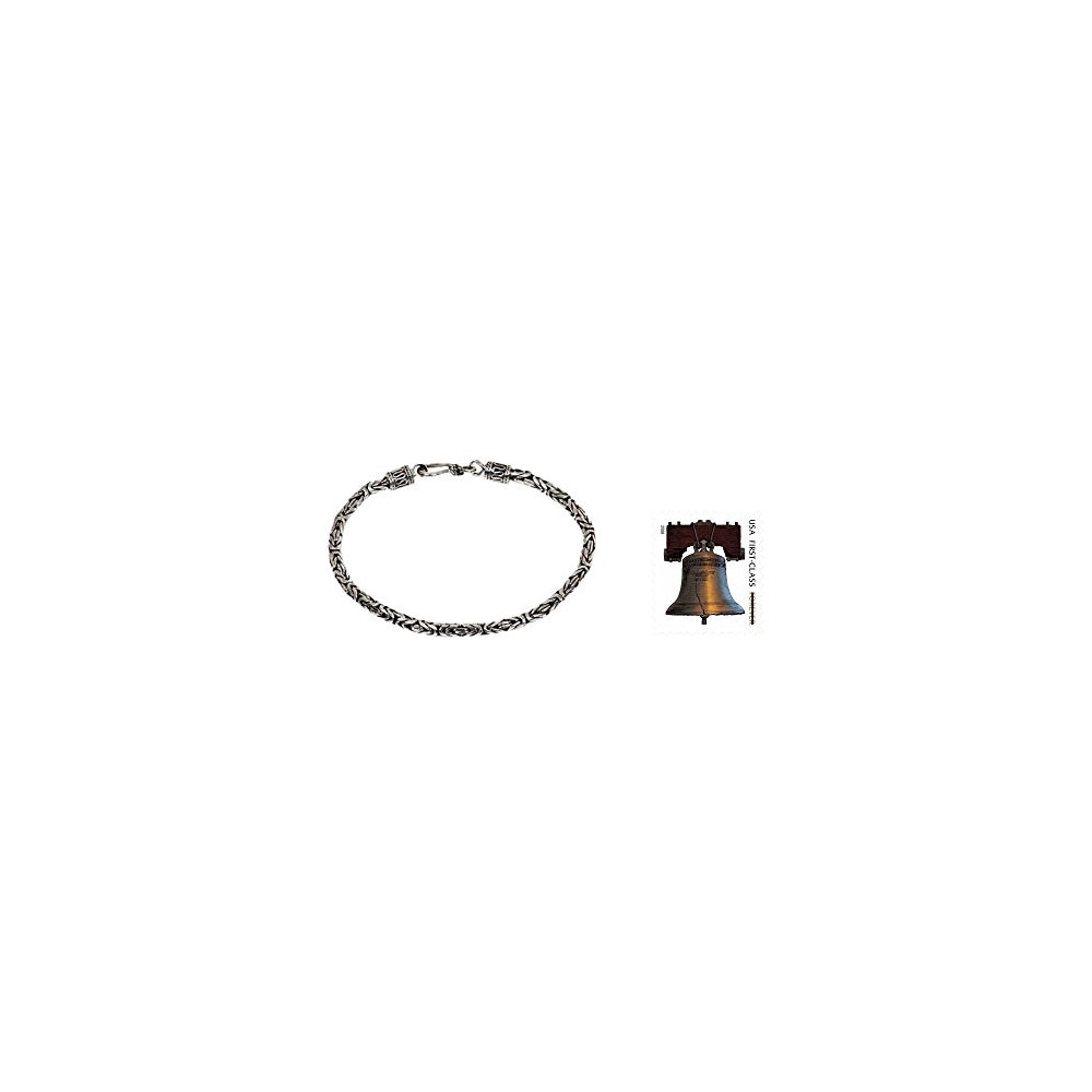 Pulseras de cadena balinesa de plata de ley 925