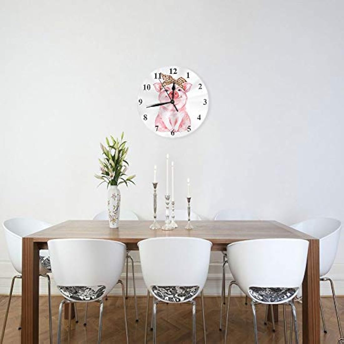 Reloj de pared con diseño de animales de granja divertido
