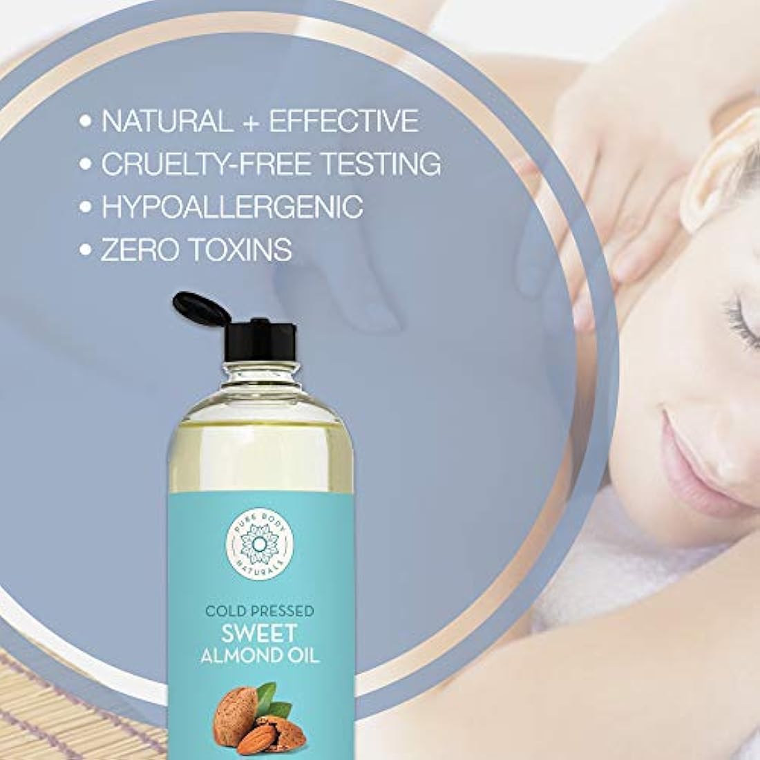 Aceite de almendras Pure Body Naturals.