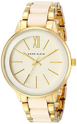 Reloj de resina dorada y marfil Anne Klein para mujer