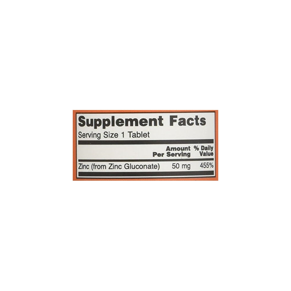 Suplemento Gluconato de zinc  de 50 mg 100 tabletas.