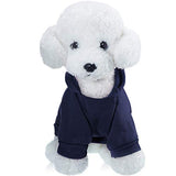 2 piezas con capucha de invierno para perros pequeños, sudaderas cálidas con bolsillo de algodón para perros, ropa para cachorros, disfraz de cachorro (azul oscuro, rojo vino, S)