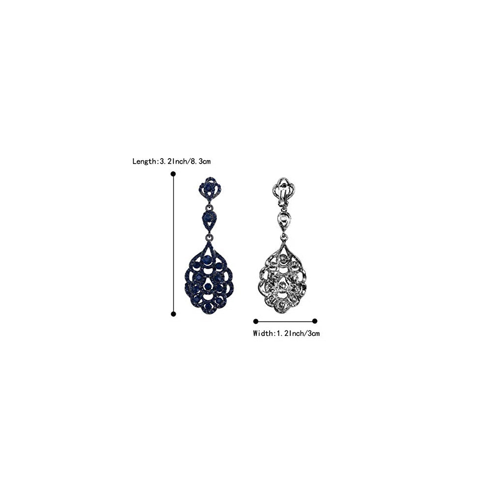 Aretes colgantes con diamantes de imitación de cristal
