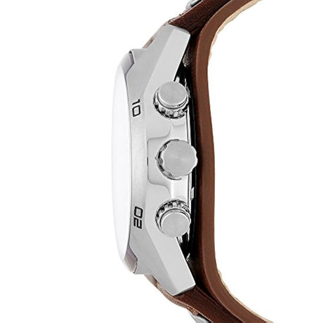 Reloj de cuarzo para hombre de acero inoxidable y cuero