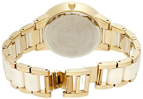 Reloj de resina dorada y marfil Anne Klein para mujer