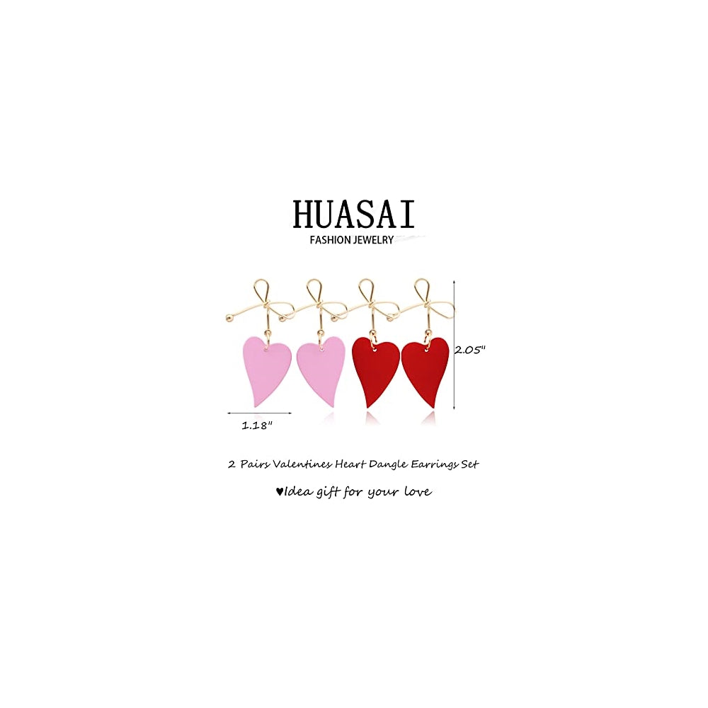 Aretes de corazón rojo para mujer