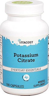 citrato de vitacost - -de potasio 99 mg - 180 Cápsulas