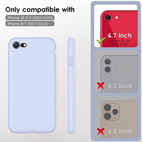 DTTOCASE - Funda para iPhone SE 2022/2020, iPhone 8, iPhone 7, funda de silicona líquida para iPhone SE 8 7 de 4.7 pulgadas, funda protectora colorida suave y sedosa para niñas y mujeres, azul claro