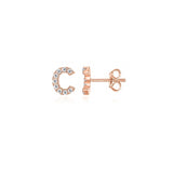 Arete de tuerca de plata  con circonita cúbica y diamantes