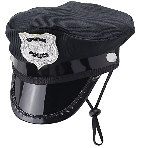 Yewong Juego de accesorios para disfraz de policía para mascotas, perro, gato, policía, insignia de aviador, gafas de sol para mascotas, kit de disfraces para Halloween Navidad Cosplay partido de rol (Set-A)