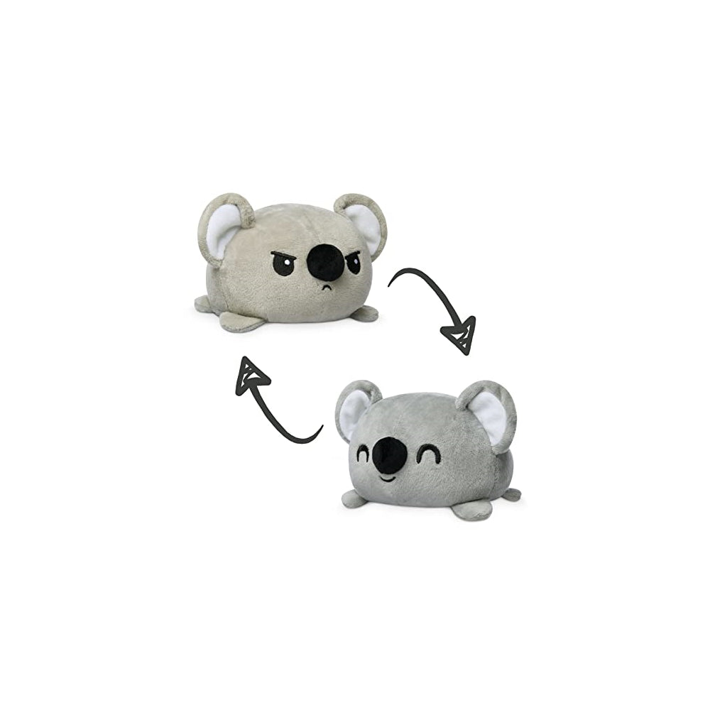 Peluche reversible original de Koala gris feliz y enojado