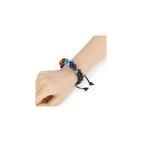 Pulseras y tobilleras de cuentas de chakras con 7 cristales