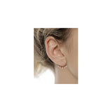 Aretes de flor de loto aretes de circonita cúbica para mujer