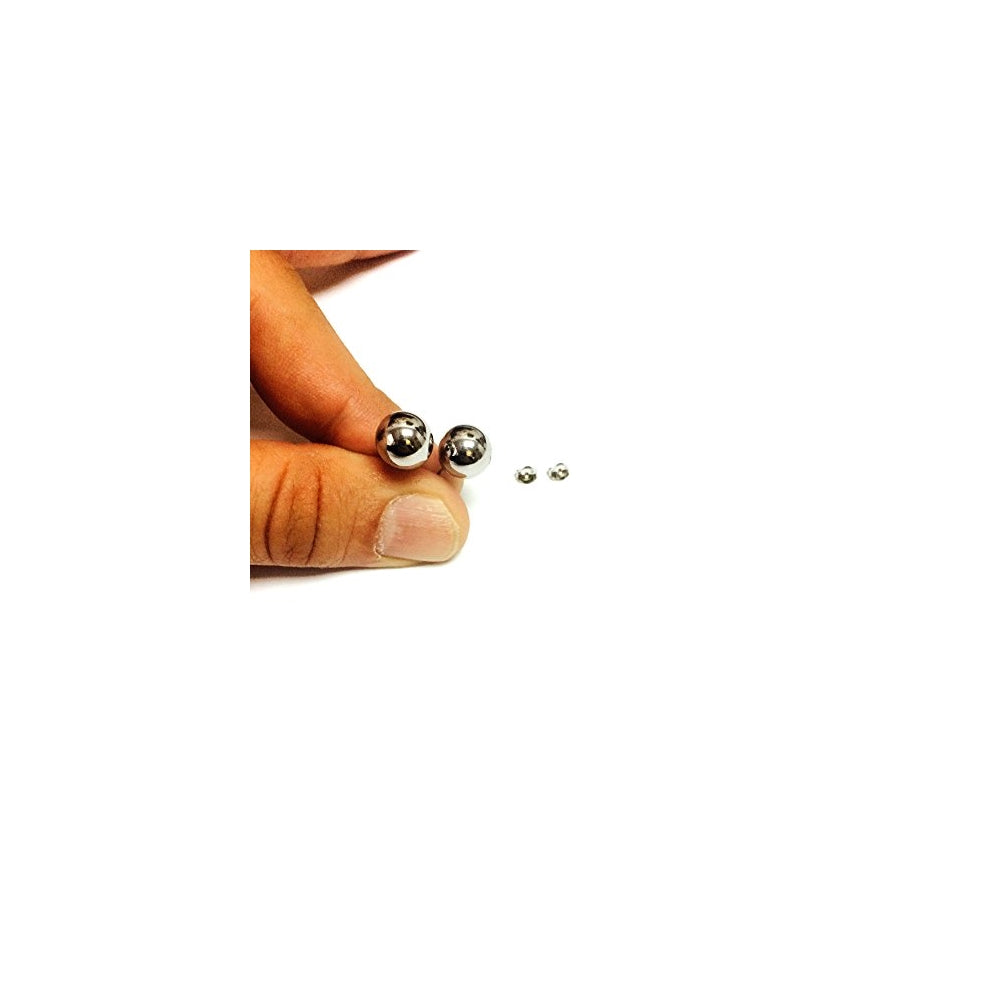 Aretes de bola de oro blanco de 14 quilates para mujeres