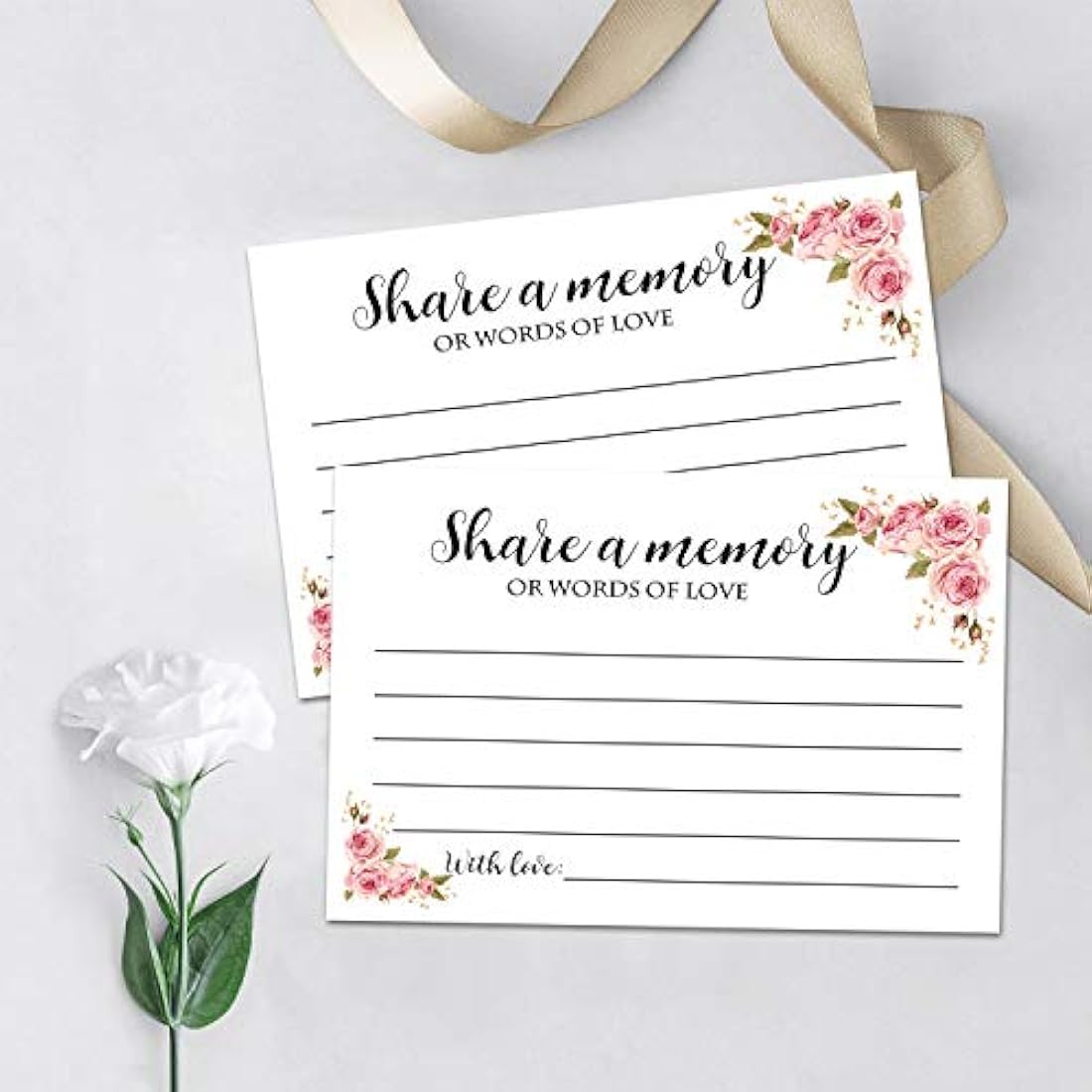 50 tarjeta de memoria floral para la celebración de la vida