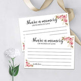 50 tarjeta de memoria floral para la celebración de la vida